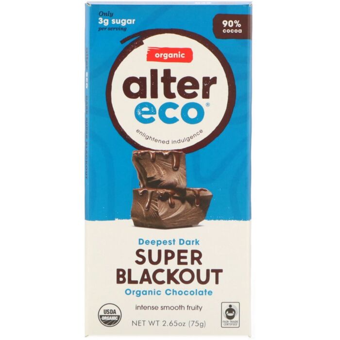 Alter Eco Deepest Dark Super Blackout Organic Chocolate 80g