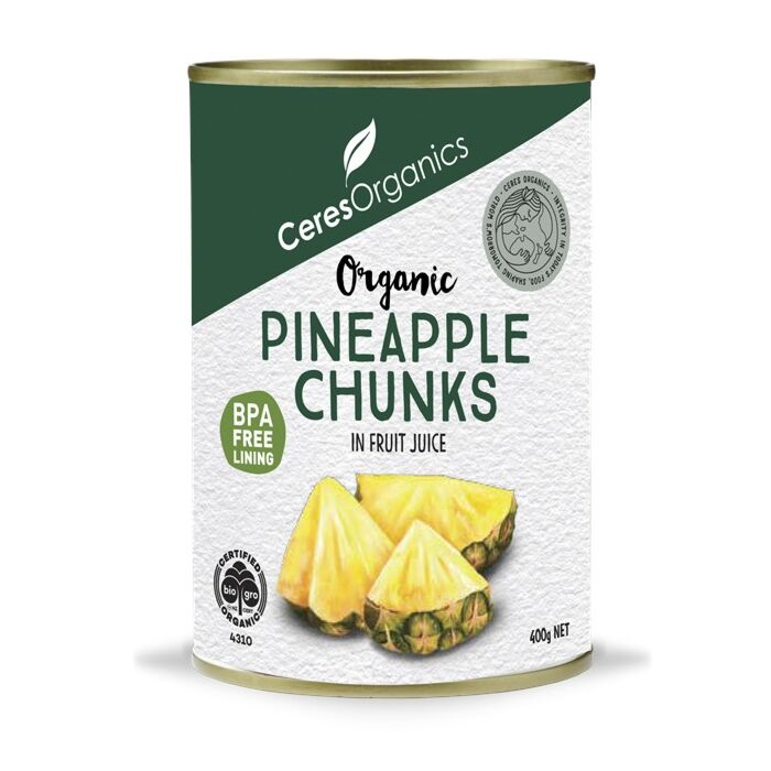 Ceres Organic Pineapple Chunks in Fruit Juice 400g