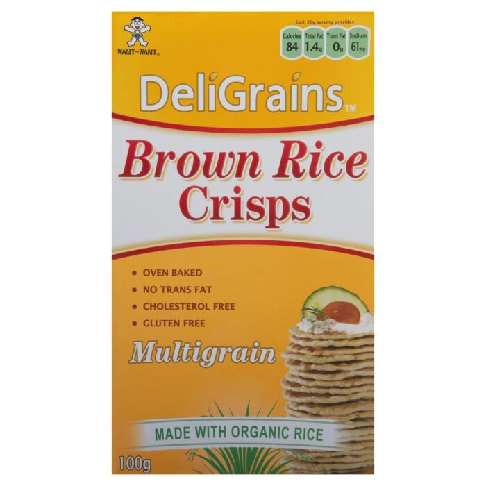 Deligrain Brown Rice Crisps Multigrain 100g