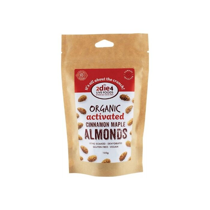 2die4 Activated Organic Cinnamon Maple Almonds 100g