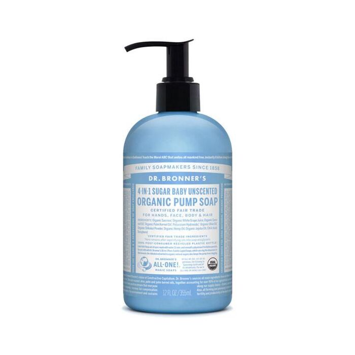 Dr Bronner's Organic Pump Soap Unscented Baby 355ml