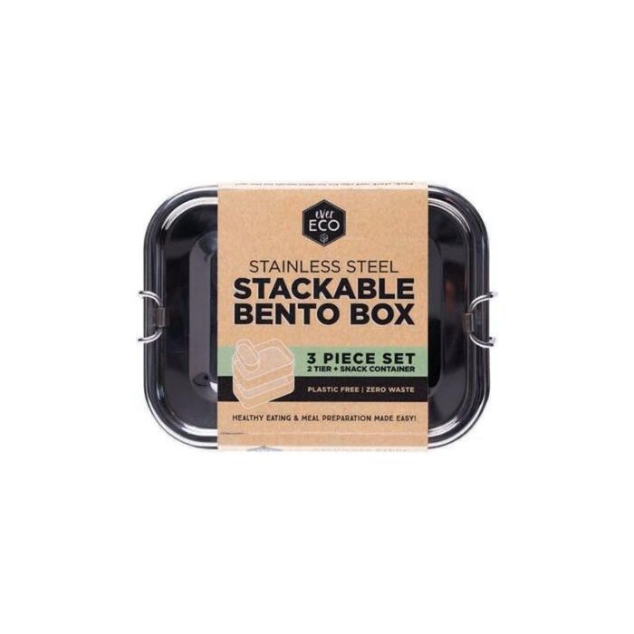 Ever Eco Bento Box Stackable 3 Piece Set