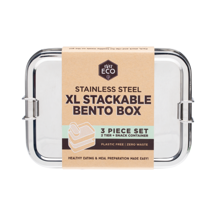 Ever Eco Bento Box Stackable 3 Piece Set XL