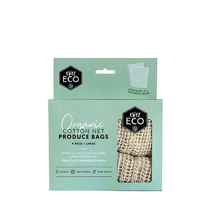 Ever Eco Reusable Produce Bags Organic Cotton 4pk