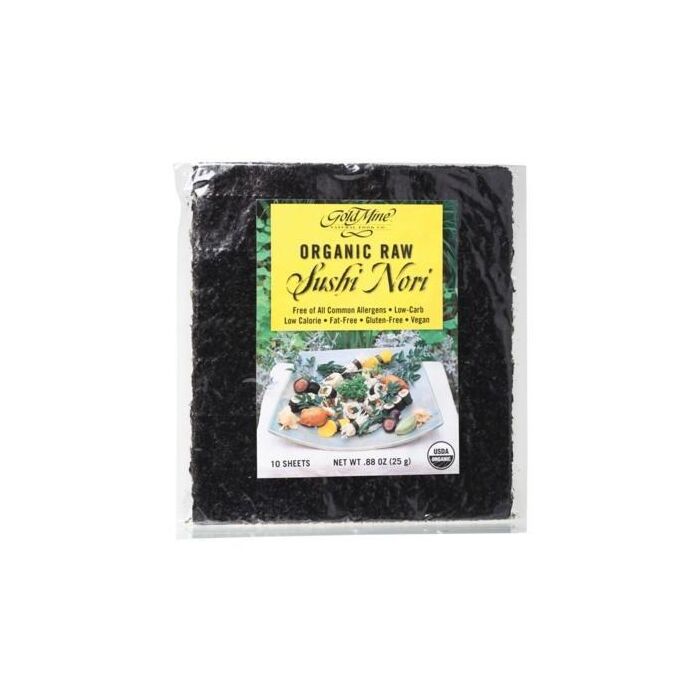 Gold Mine Sushi Nori Organic Raw 10 Sheets 25g