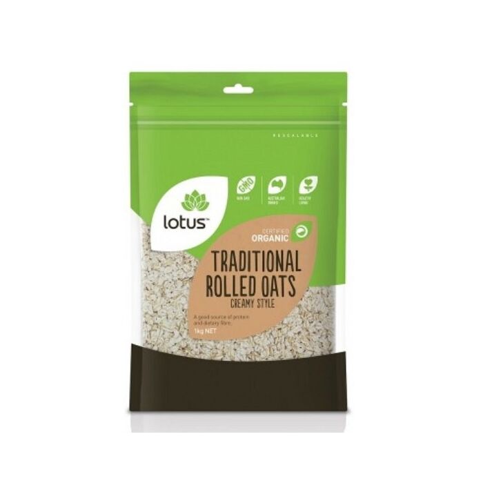 Lotus Organic Traditional Rolled Oats 500g