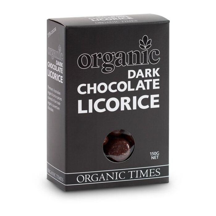 Organic Times Dark Chocolate Licorice 150g