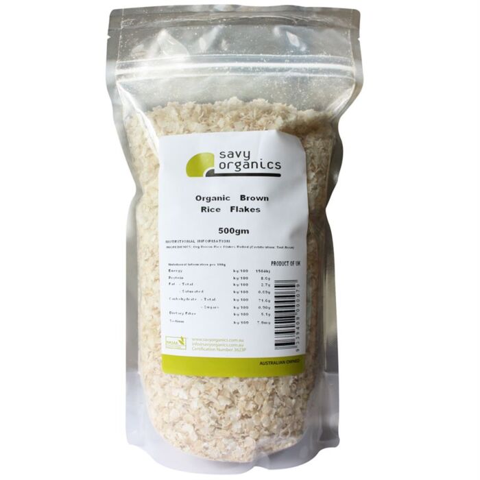 Savy Organics Brown Rice Flakes 500g