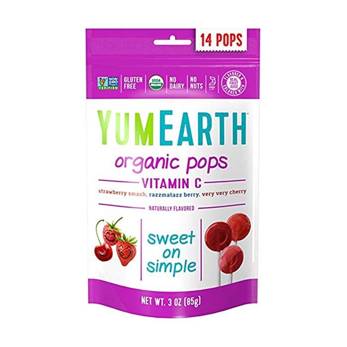 Yumearth Organic Assorted Flavors Vitamin C Lollipops 14pc