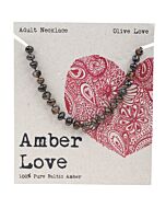 Amber Love Adult's Necklace Olive Love 46cm