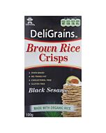 Deligrain Brown Rice Crisps Black Sesame 100g