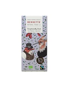 Bennetto Exceptionally Dark 82% Cacao Chocolate Bar 100g