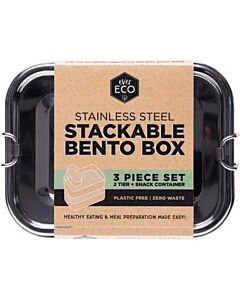 Ever Eco Bento Box Stackable 3 Piece Set