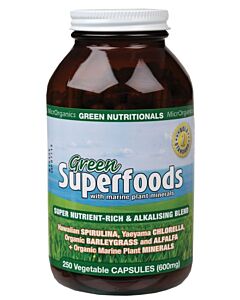 Green Nutritionals Green Superfoods Vegan Capsules (600mg) 250 caps