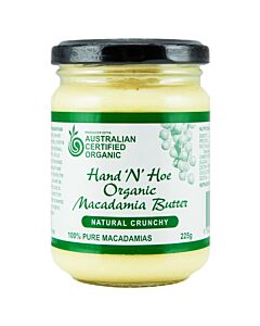 Hand’n’Hoe Organic Macadamia Butter Natural Crunchy 225g