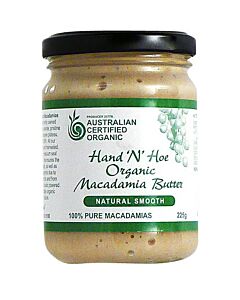Hand’n’Hoe Organic Macadamia Butter Natural Smooth 225g