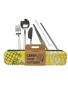 Retrokitchen Carry Your Cutlery Abstract Stainless Steel Cutlery Set